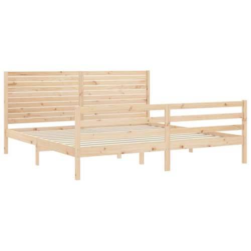 Okvir kreveta s uzglavljem 200 x 200 cm od masivnog drva - Prirodna 200 x 200 cm Cijena