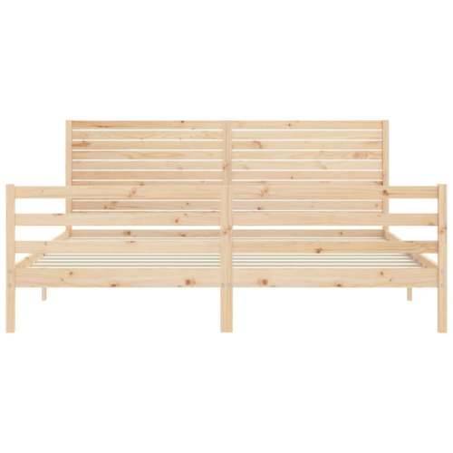 Okvir kreveta s uzglavljem 200 x 200 cm od masivnog drva - Prirodna 200 x 200 cm Cijena