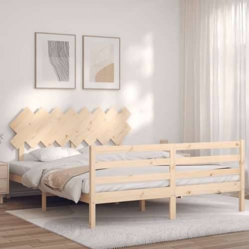 Okvir kreveta s uzglavljem 160 x 200 cm od masivnog drva - Prirodna 160 x 200 cm Cijena