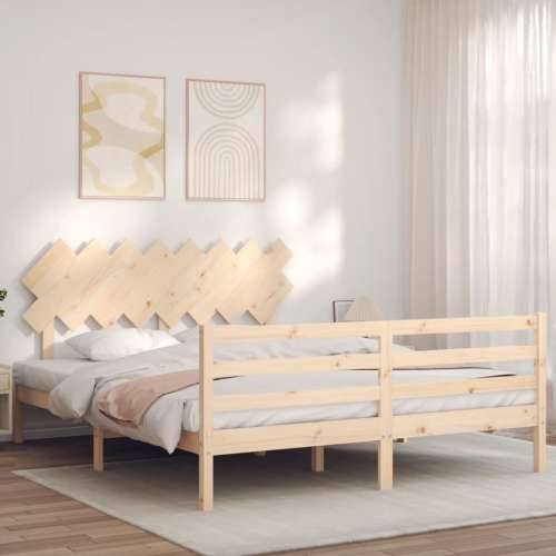 Okvir kreveta s uzglavljem 160 x 200 cm od masivnog drva - Prirodna 160 x 200 cm Cijena