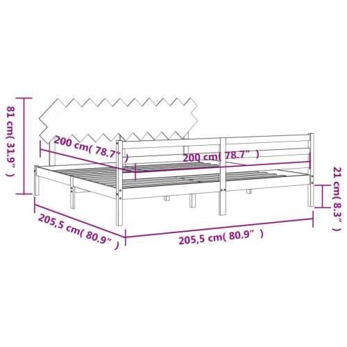 Okvir za krevet s uzglavljem bijeli 200x200 cm od masivnog drva - Bijela 200 x 200 cm Cijena