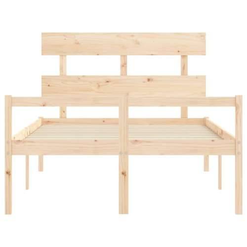 Krevet za starije s uzglavljem 140x190 cm od masivnog drva - Prirodna 140 x 190 cm Visoko Cijena