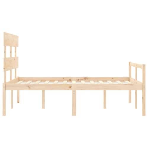 Krevet za starije s uzglavljem 140x190 cm od masivnog drva - Prirodna 140 x 190 cm Visoko Cijena