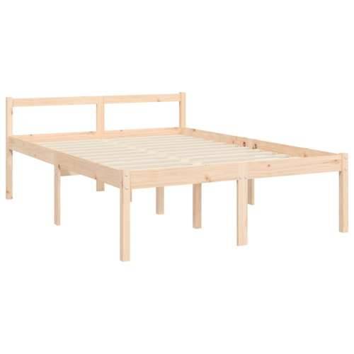 Krevet za starije s uzglavljem 140x190 cm od masivnog drva - Prirodna 140 x 190 cm Visoko Cijena