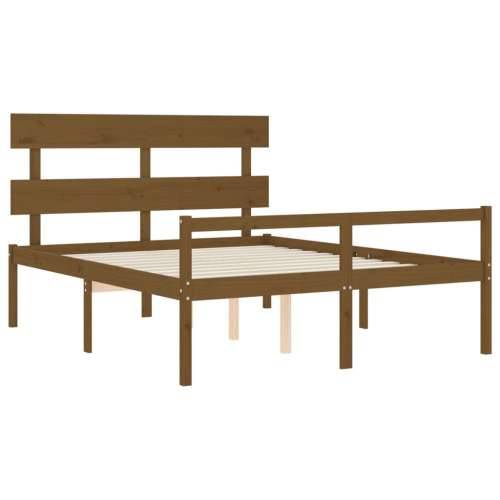 Krevet za starije s uzglavljem boja meda bračni masivnog drva - boja meda 150 x 200 cm Visoko Cijena