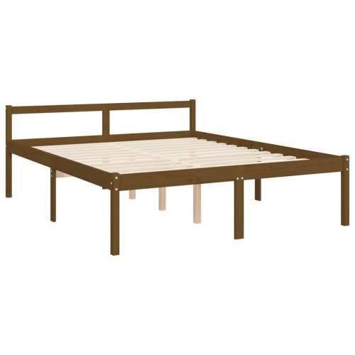 Krevet za starije s uzglavljem boja meda bračni masivnog drva - boja meda 150 x 200 cm Visoko Cijena
