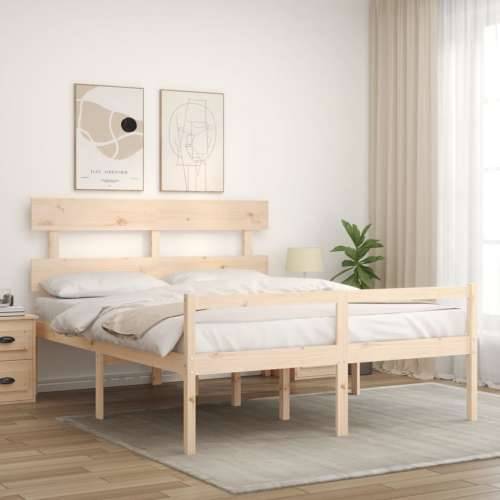 Krevet za starije s uzglavljem 160x200 cm od masivnog drva Cijena