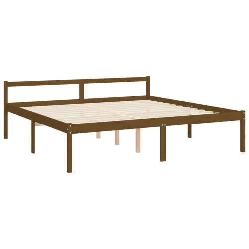 Krevet za starije uzglavljem boja meda 200x200 cm masivnog drva - boja meda 200 x 200 cm Visoko Cijena