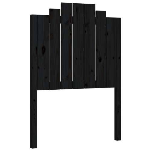Okvir kreveta s uzglavljem crni jednokrevetni masivno drvo - Crna 75 x 190 cm Cijena
