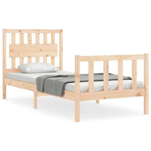 Okvir kreveta s uzglavljem za jednu osobu od masivnog drva - Prirodna 90 x 190 cm Cijena