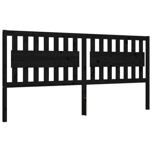 Okvir za krevet s uzglavljem crni 200 x 200 cm od masivnog drva - Crna 200 x 200 cm Cijena