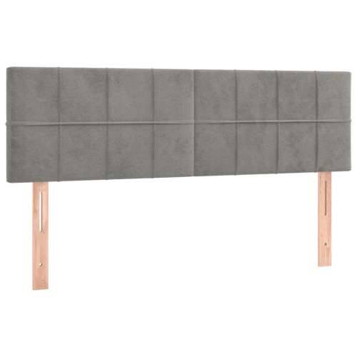 Krevet s oprugama i madracem svjetlosivi 140x190 cm baršunasti - Svjetlosiva 140 x 190 cm Blok s kvadratima Cijena