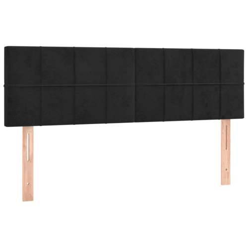 Krevet s oprugama i madracem crni 140 x 190 cm baršunasti - Crna 140 x 190 cm Blok s kvadratima Cijena