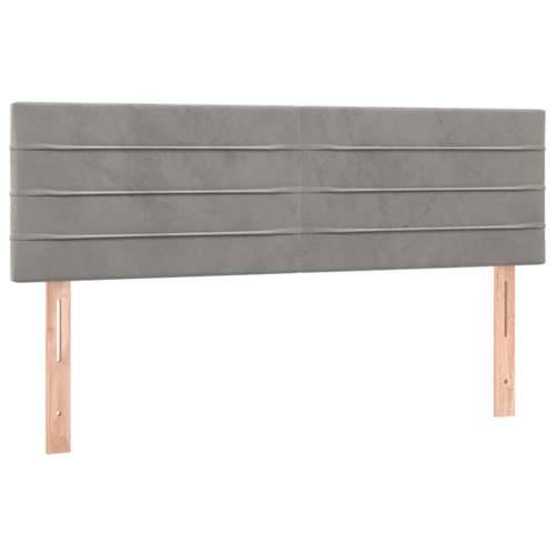 Krevet s oprugama i madracem svjetlosivi 140x190 cm baršunasti - Svjetlosiva 140 x 190 cm vodoravne pruge Cijena