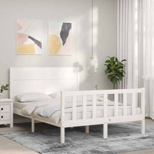 Okvir kreveta bez madraca bijeli 140 x 190 cm masivna borovina - Bijela 140 x 190 cm Cijena