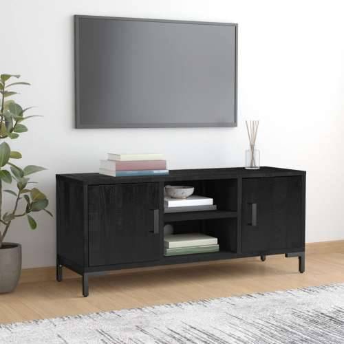 TV ormarić crni 110 x 35 x 48 cm od masivne borovine - Crna 110 x 35 x 48 cm 1 Cijena