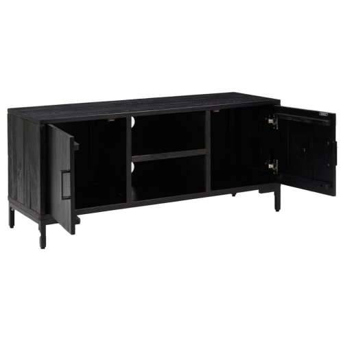 TV ormarić crni 110 x 35 x 48 cm od masivne borovine - Crna 110 x 35 x 48 cm 1 Cijena