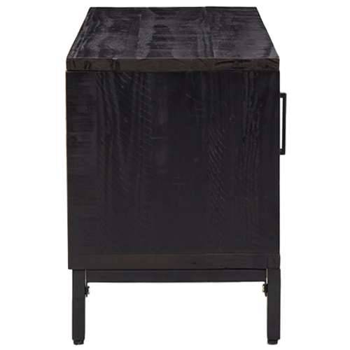 TV ormarić crni 110 x 35 x 48 cm od masivne borovine - Crna 110 x 35 x 48 cm 1 Cijena