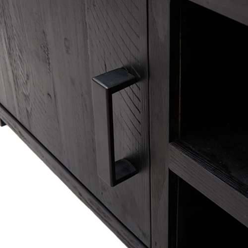 TV ormarić crni 110 x 35 x 48 cm od masivne borovine - Crna 110 x 35 x 48 cm 1 Cijena