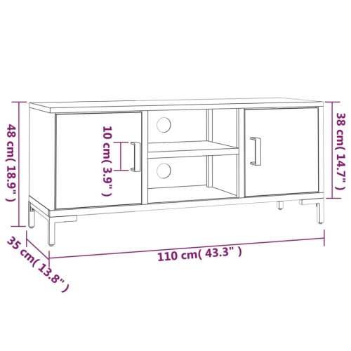 TV ormarić crni 110 x 35 x 48 cm od masivne borovine - Crna 110 x 35 x 48 cm 1 Cijena