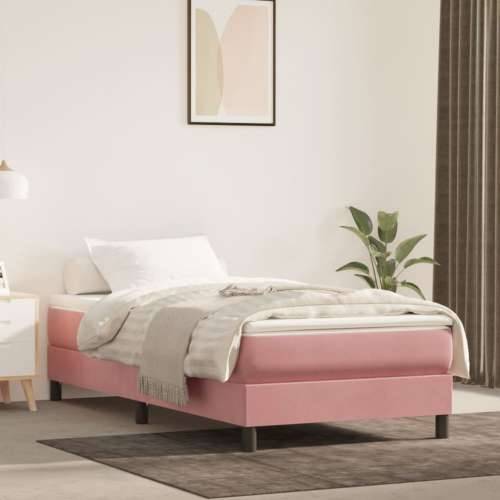 Box spring krevet s madracem ružičasti 90x200 cm baršunasti Cijena