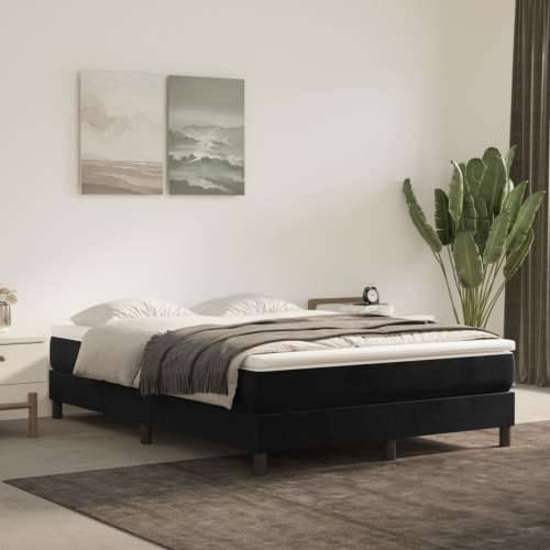 Krevet s oprugama i madracem crni 140 x 190 cm baršunasti Cijena