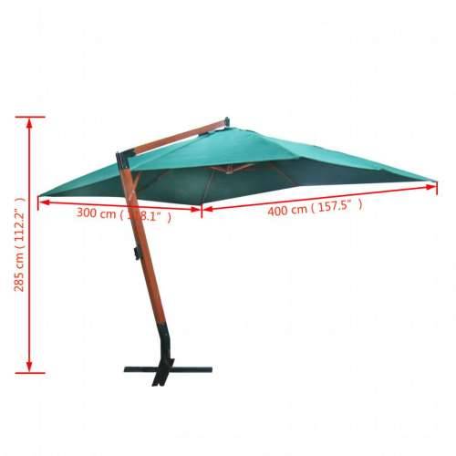 Konzolni suncobran Melia 300 x 400 zeleni - Zelena Cijena