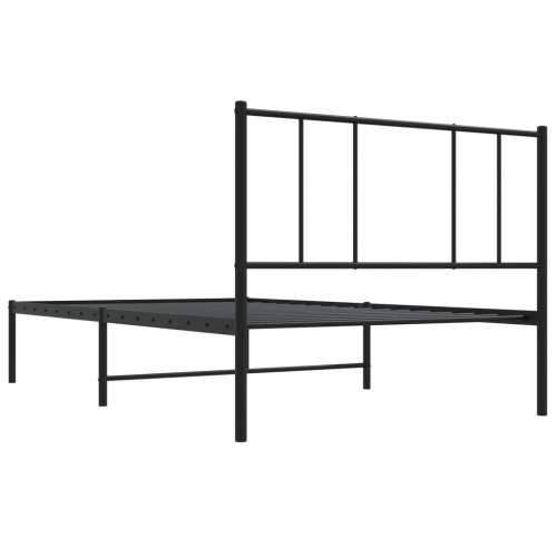 Metalni okvir za krevet s uzglavljem crni 90x200 cm Cijena