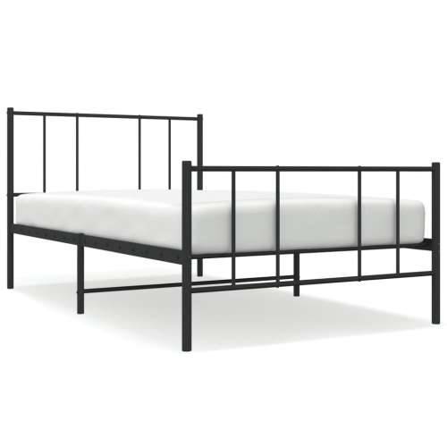 Metalni okvir kreveta uzglavlje i podnožje crni 90 x 200 cm - Crna 90 x 200 cm s uzglavljem i podnožjem Cijena