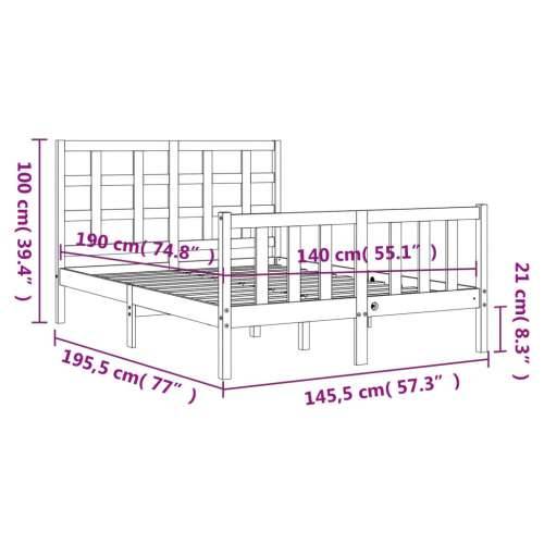 Okvir kreveta bez madraca bijeli 140 x 190 cm masivna borovina - Bijela 140 x 190 cm Cijena