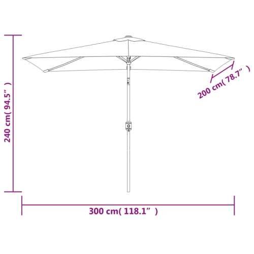 Suncobran 200 x 300 cm pješčano bijeli pravokutni - Bijela 1 Cijena