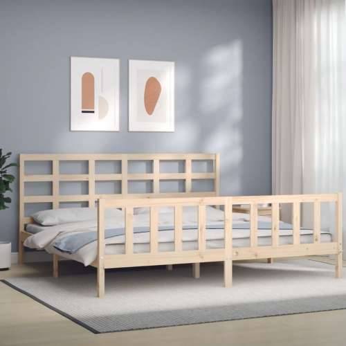 Okvir kreveta s uzglavljem 180 x 200 cm od masivnog drva Cijena