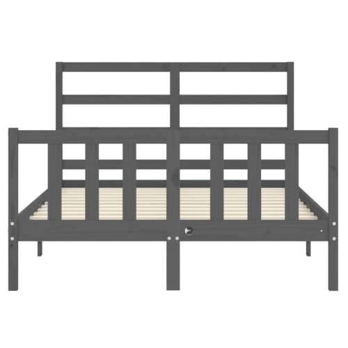 Okvir kreveta s uzglavljem sivi 4FT6 bračni od masivnog drva Cijena