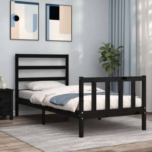 Okvir za krevet s uzglavljem crna 100x200 cm od masivnog drva - Crna 100 x 200 cm Cijena