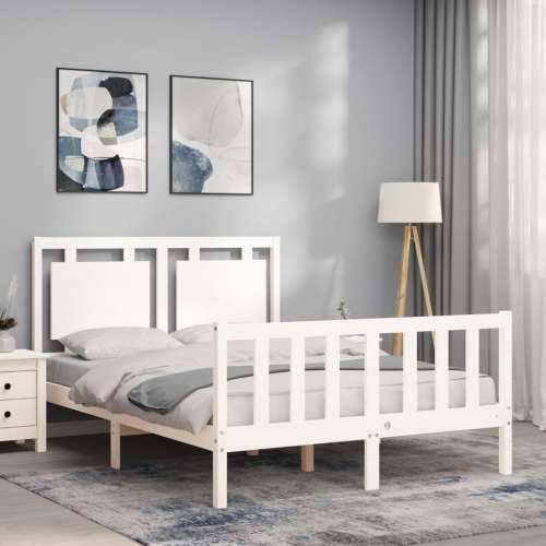 Okvir kreveta bez madraca bijeli 140 x 190 cm masivna borovina - Bijela 140 x 190 cm Cijena