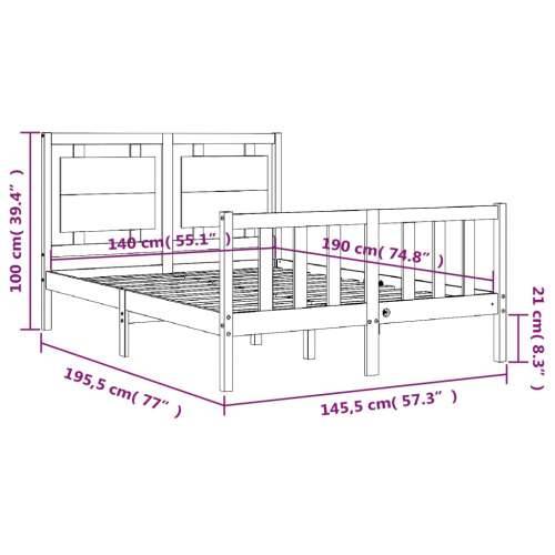 Okvir kreveta bez madraca bijeli 140 x 190 cm masivna borovina - Bijela 140 x 190 cm Cijena
