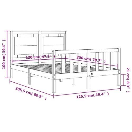 Okvir kreveta s uzglavljem 120 x 200 cm od masivnog drva Cijena