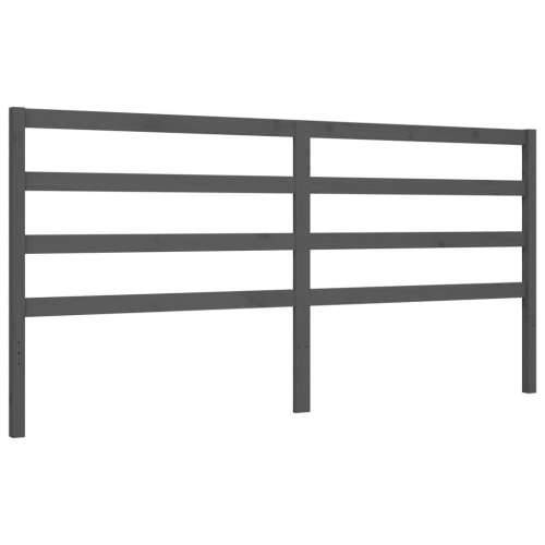Okvir za krevet s uzglavljem sivi 200 x 200 cm od masivnog drva - Siva 200 x 200 cm Cijena