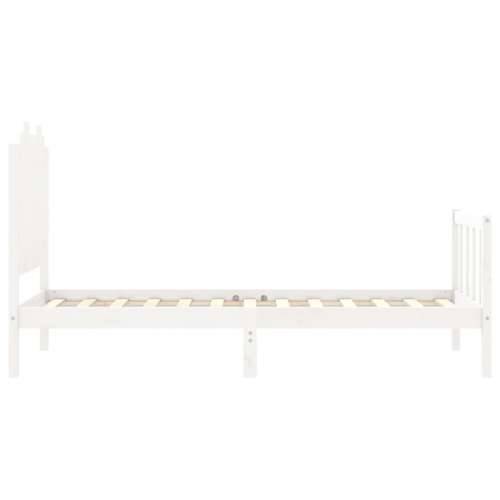 Okvir kreveta s uzglavljem bijeli 90 x 190 cm od masivnog drva Cijena