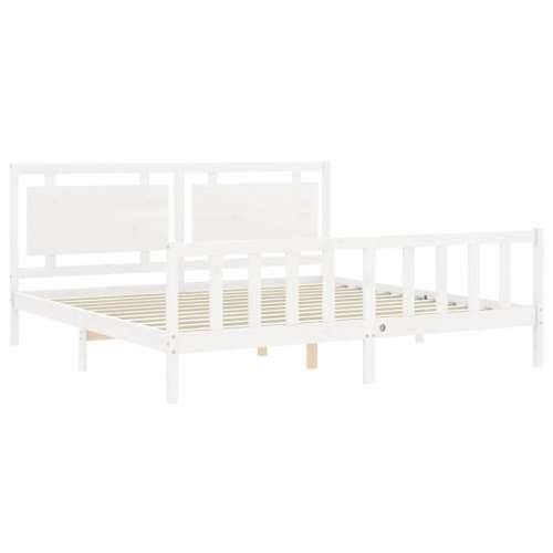Okvir kreveta bez madraca bijeli 200x200 cm od masivne borovine - Bijela 200 x 200 cm Cijena