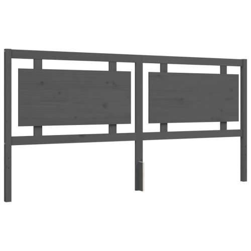 Okvir za krevet s uzglavljem sivi 200 x 200 cm od masivnog drva - Siva 200 x 200 cm Cijena