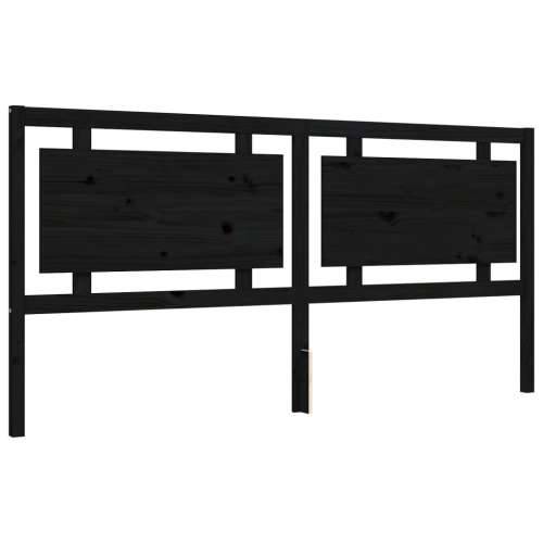 Okvir za krevet s uzglavljem crni 200 x 200 cm od masivnog drva Cijena
