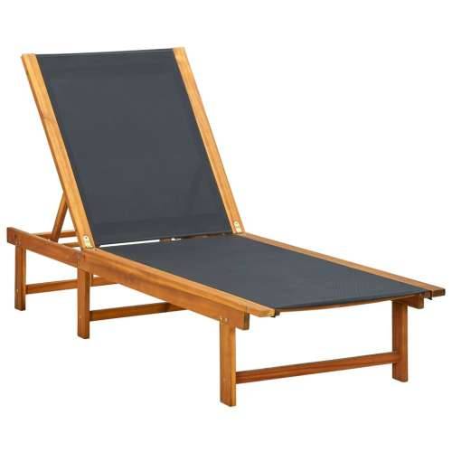 Ležaljka za sunčanje sa stolom bagremovo drvo i tekstilen Cijena