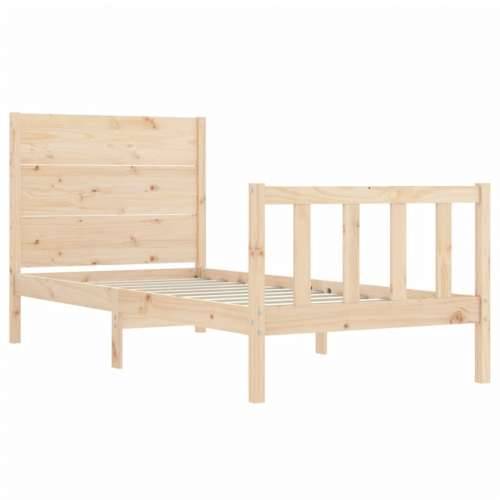 Okvir kreveta s uzglavljem za jednu osobu od masivnog drva - Prirodna 90 x 190 cm Cijena