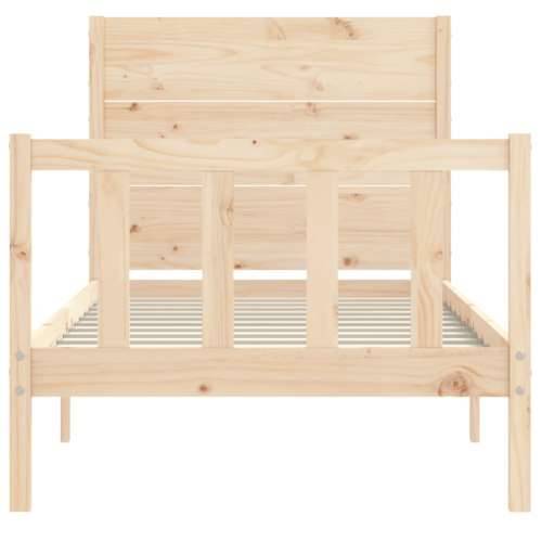 Okvir kreveta s uzglavljem za jednu osobu od masivnog drva - Prirodna 90 x 190 cm Cijena