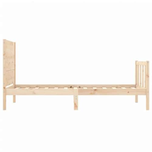 Okvir kreveta s uzglavljem za jednu osobu od masivnog drva - Prirodna 90 x 190 cm Cijena