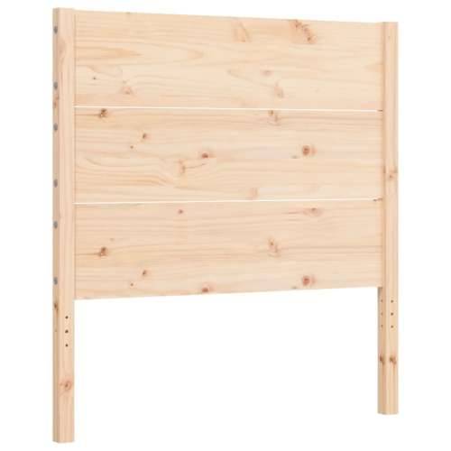 Okvir kreveta s uzglavljem za jednu osobu od masivnog drva - Prirodna 90 x 190 cm Cijena