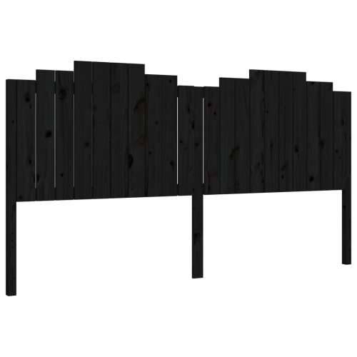 Okvir za krevet s uzglavljem crni 200 x 200 cm od masivnog drva - Crna 200 x 200 cm Cijena