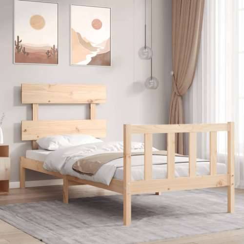 Okvir kreveta s uzglavljem 3FT za jednu osobu od masivnog drva