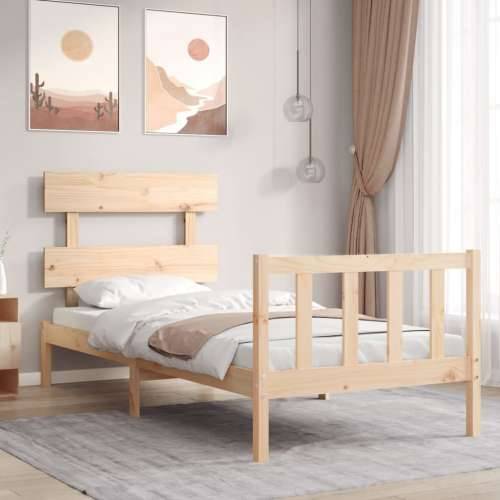 Okvir kreveta bez madraca 90 x 200 cm od masivne borovine - Prirodna 90 x 200 cm s uzglavljem i podnožjem Cijena